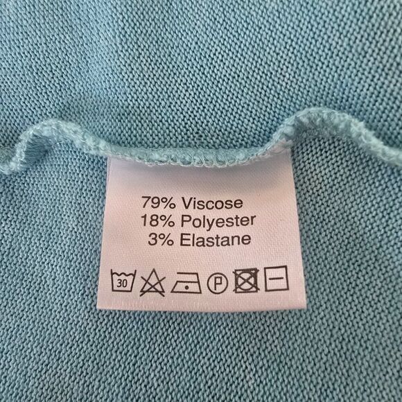 French Kyss Blue Hoodie Full Zip Size Large Soft Summer Knit - Picture 8 of 9